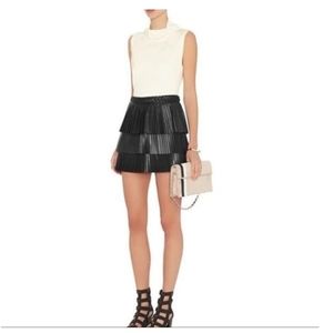 Intermix Exclusive Black Leather Farrah Pleated Mini Skirt NWT Size S